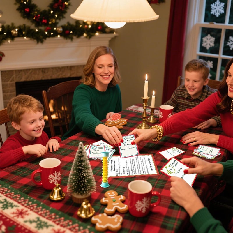 MLOLM Christmas 5 Second Game 108 Simple Question Christmas Party Games Cards Digital Timer and 5 Second Hourglass New Year Question Card Games for Adults Family Party Game - Image 4
